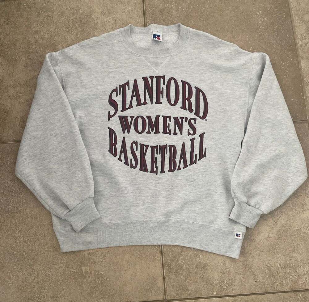 Vintage Stanford Womens Basketball Crew Neck Sweatshirt (L) College Ivy League